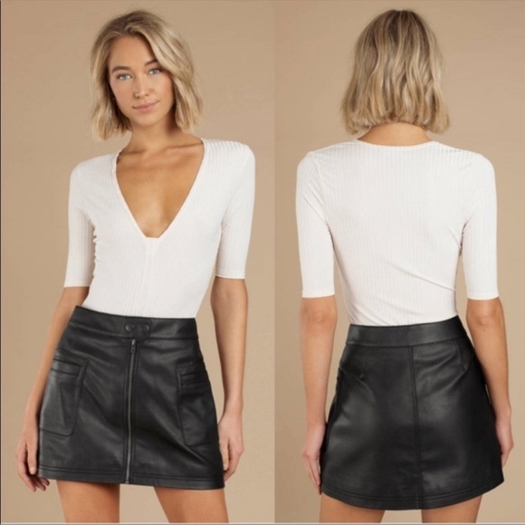 NWT Free People High A-line Vegan Skirt Black Size 10 - Picture 1 of 9